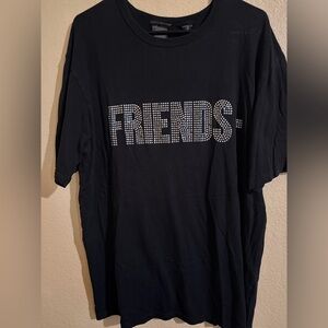 VLONE Black 'FRIENDS' Rhinestone Tee